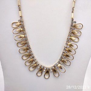 Vintage Sarah Coventry Gold-Tone Necklace with Rhinestones